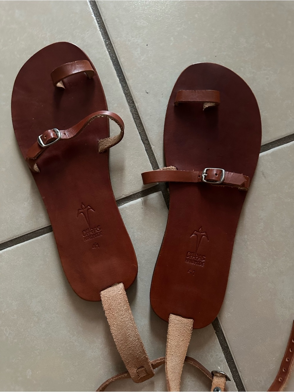 Calpas Handmade Leather Sandal unisex men 8 woman 10 eur 41